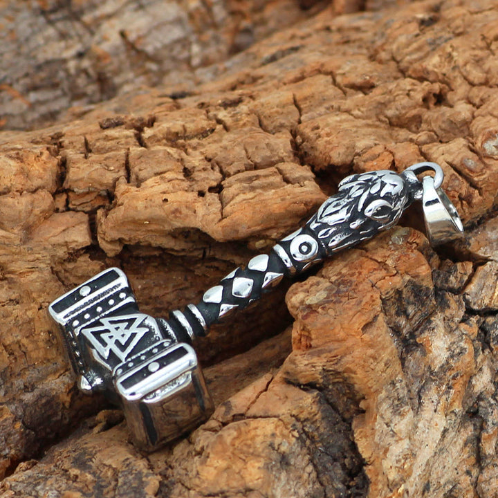 WorldNorse Mjolnir Thor's Hammer And Valknut Necklace - image 3