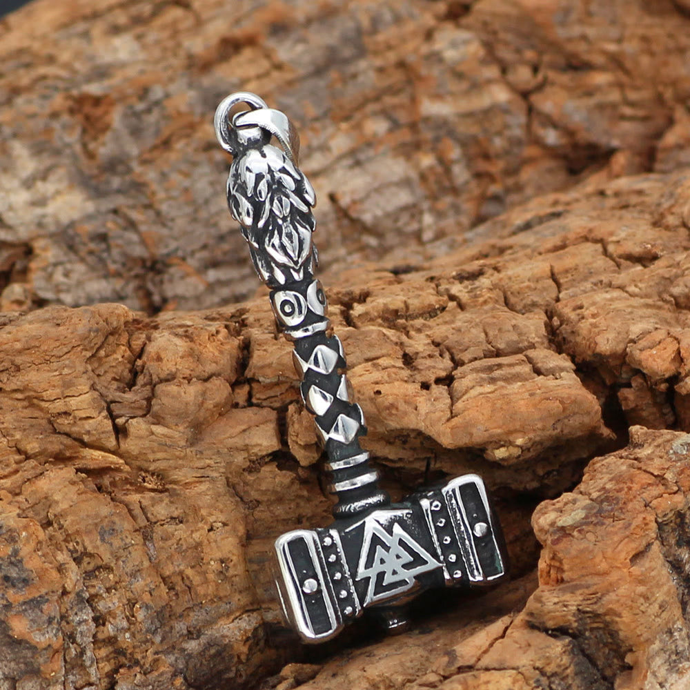 WorldNorse Mjolnir Thor's Hammer And Valknut Necklace - image 1
