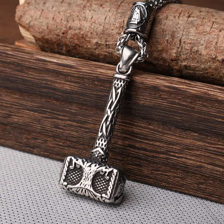 WorldNorse Mjolnir With Valknut Yggdrasil Necklace - Necklace - image 0
