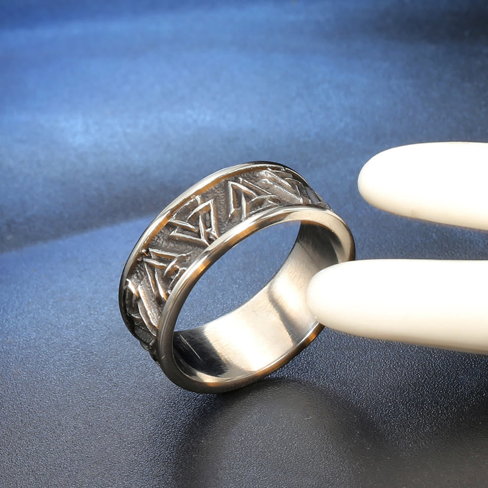 WorldNorse Nordic Vintage Valknut Triangle Knot Ring
