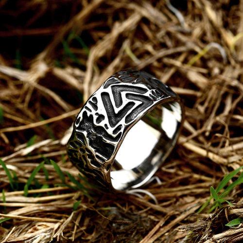 WorldNorse Vintage Unique Odin Valknut Domineering Ring - US 13 - image 0