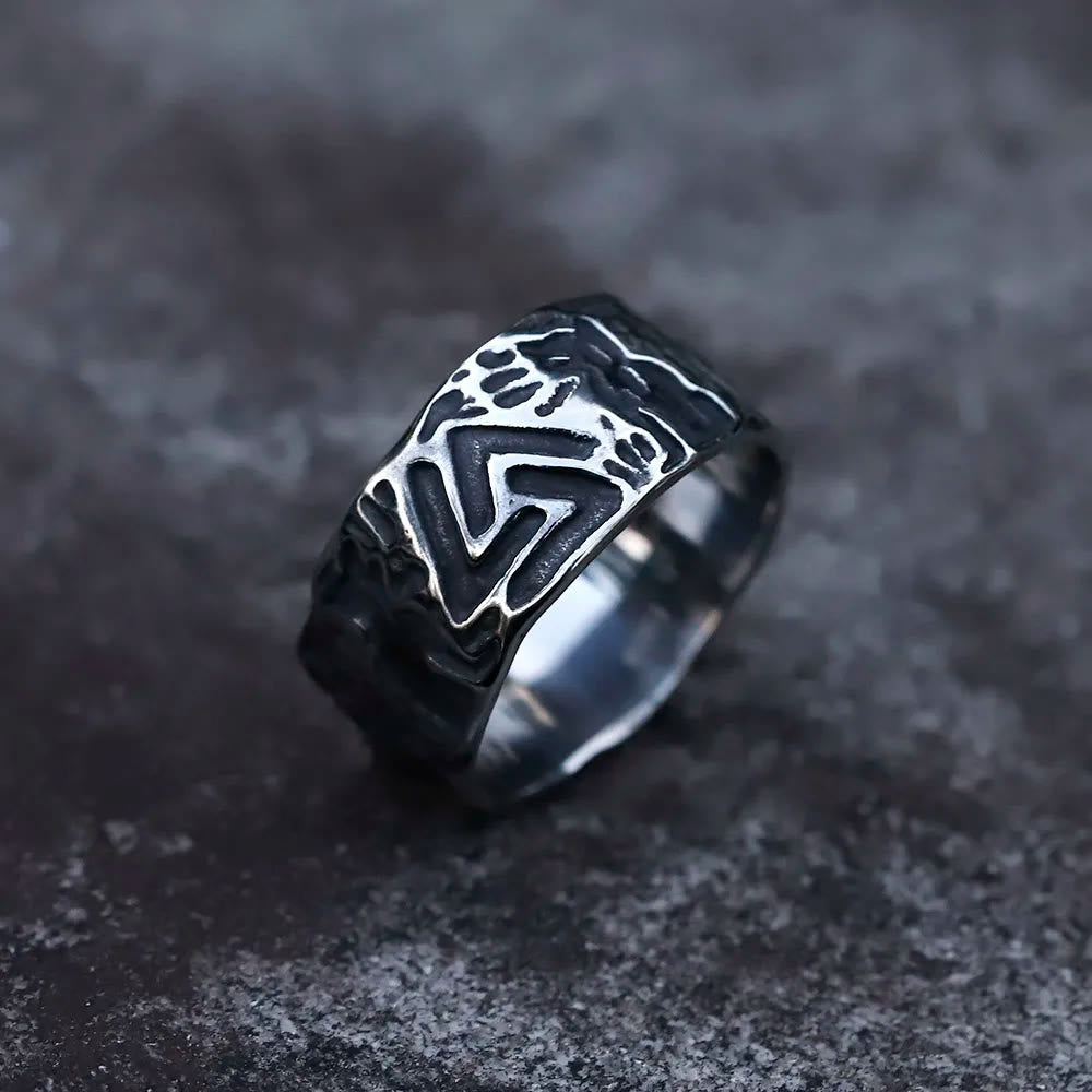 WorldNorse Vintage Unique Odin Valknut Domineering Ring