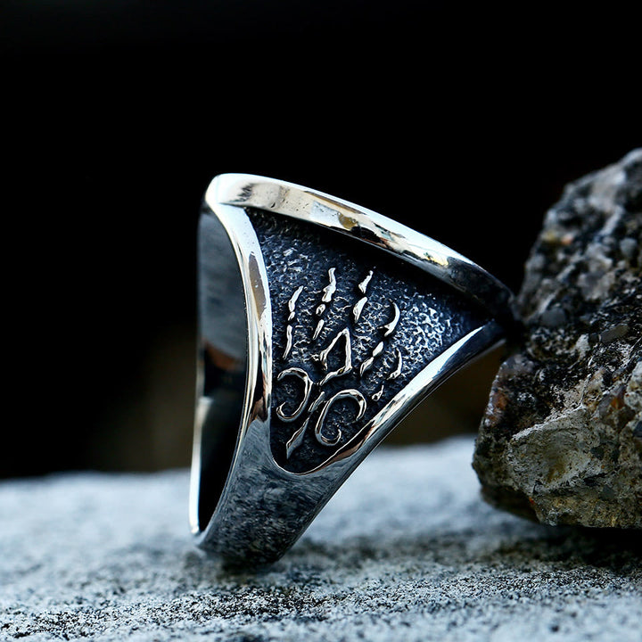 WorldNorse Viking Celtic Knot Wolf With Claw Ring