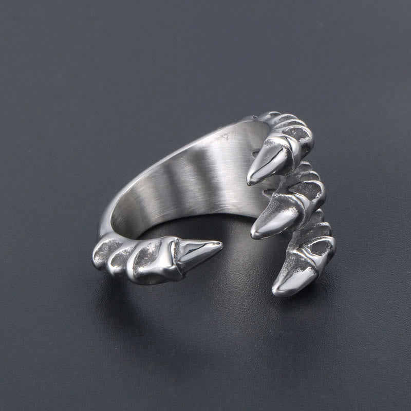 WorldNorse Sharp Dragon Animal Claw Ring