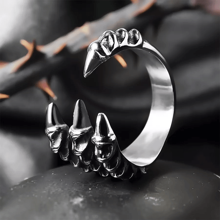 WorldNorse Sharp Dragon Animal Claw Ring