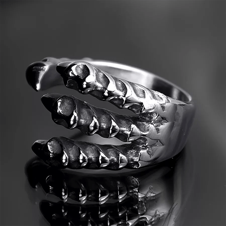 WorldNorse Sharp Dragon Animal Claw Ring