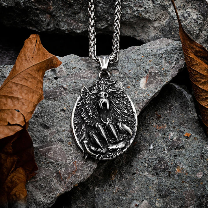 WorldNorse Viking Fenrir Wolf Pendant Neckalce - Silver - image 2