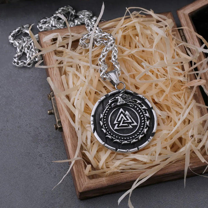 WorldNorse Valknut Viking Dragon Ouroboros Pendant Necklace - image 5