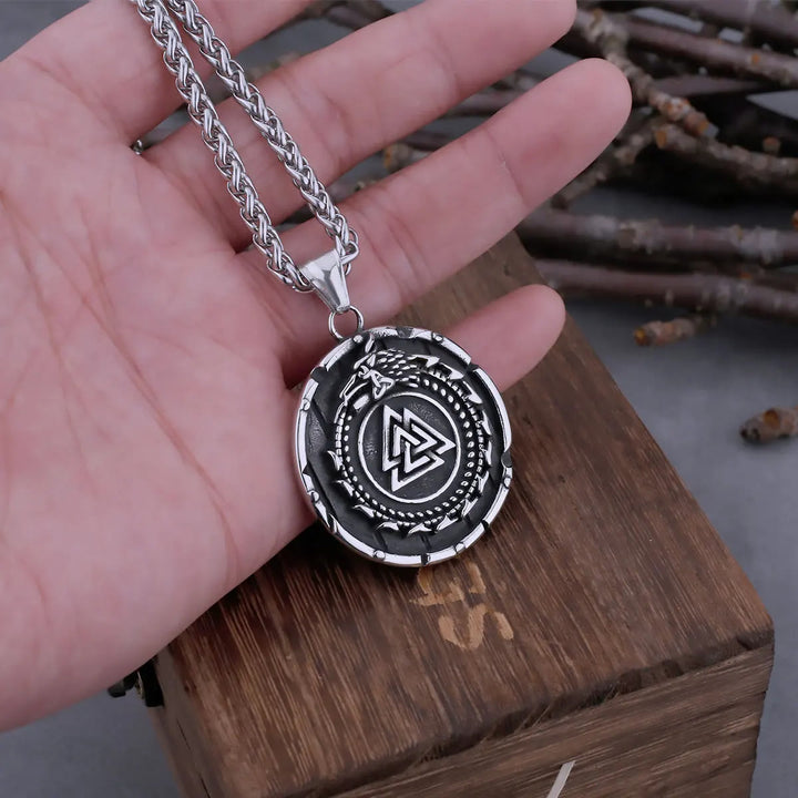 WorldNorse Valknut Viking Dragon Ouroboros Pendant Necklace - image 6