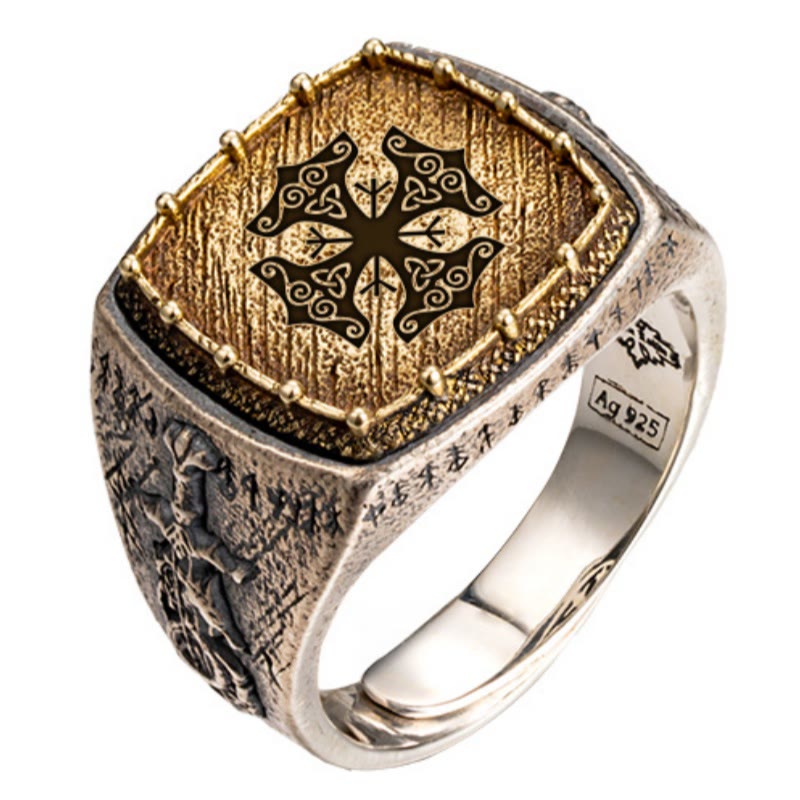 WorldNorse 925 Sterling Silver Valknut Viking Symbols Ring - Mjolnir - US 12 - image 11