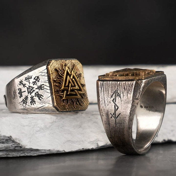 WorldNorse 925 Sterling Silver Valknut Viking Ring - image 3