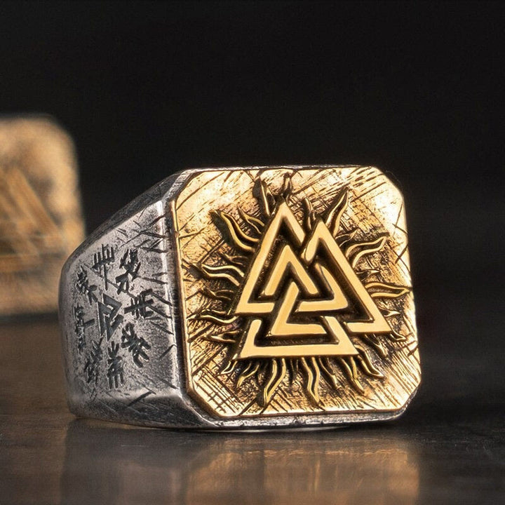WorldNorse Handcrafted 925 Silver Valknut Viking Ring - Adjustable - NO THANKS - image 0