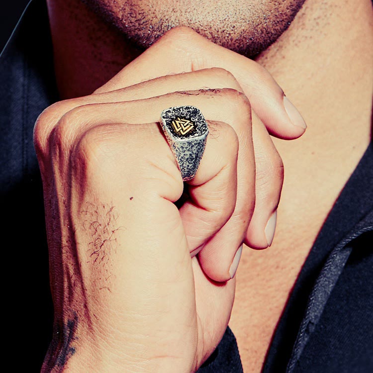 WorldNorse Handcrafted 925 Silver Nordic Viking Totem Ring - image 1