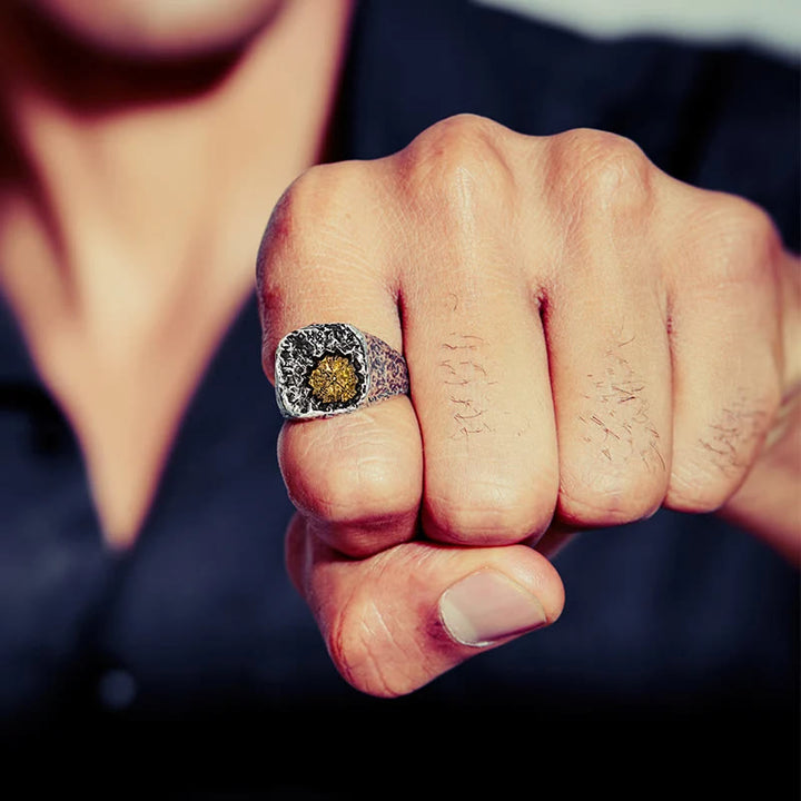 WorldNorse Handcrafted 925 Silver Viking Signet Magic Circle Ring - image 2