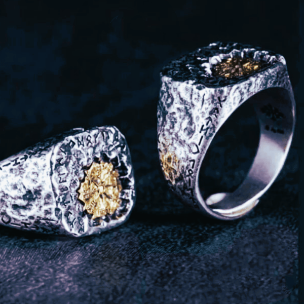 WorldNorse 925 Sterling Silver Viking Signet Magic Circle Ring - image 8