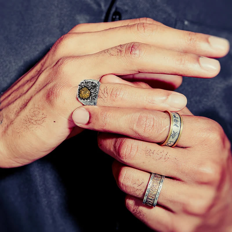 WorldNorse Handcrafted 925 Silver Viking Signet Magic Circle Ring - image 1