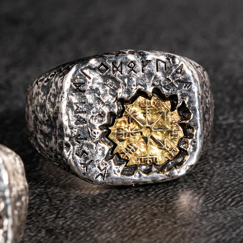 WorldNorse Handcrafted 925 Silver Viking Signet Magic Circle Ring - Adjustable - image 0