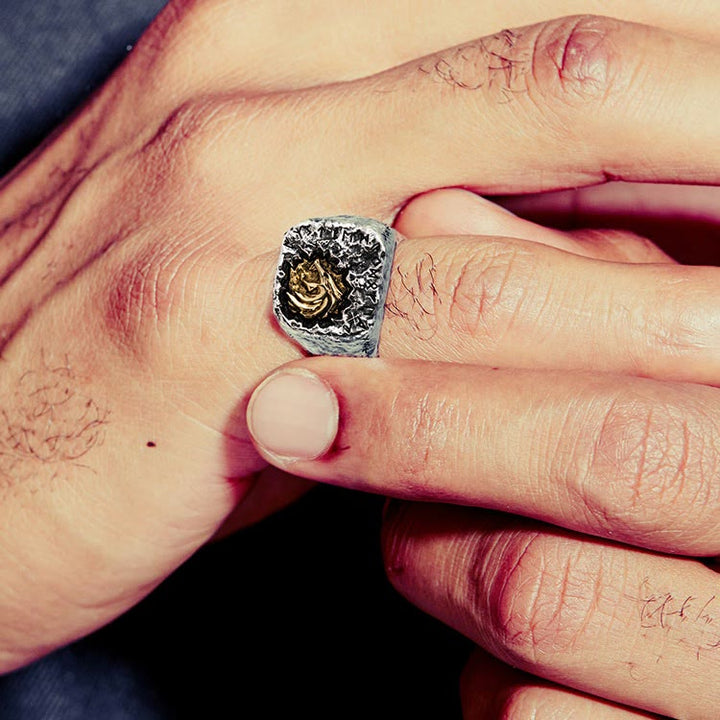 WorldNorse Handcrafted 925 Silver Forged Rune Ember Crest Ring - image 2