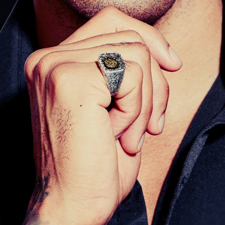 WorldNorse Handcrafted 925 Silver Forged Rune Ember Crest Ring - image 1