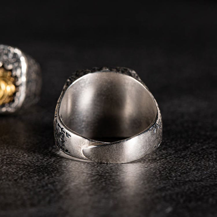 WorldNorse 925 Sterling Silver Forged Rune Ember Crest Ring - image 4