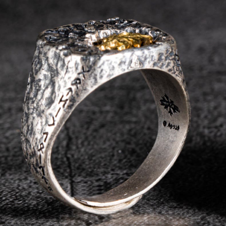 WorldNorse Handcrafted 925 Silver Forged Rune Ember Crest Ring - image 5