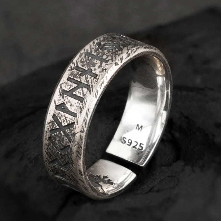 WorldNorse Handcrafted 925 Silver Viking Rune Words Ring - US 11-12 - NO THANKS - image 0