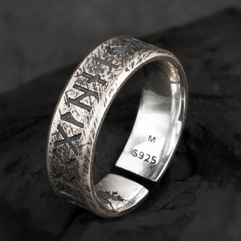 WorldNorse 925 Sterling Silver Viking Rune Words Ring - US 11-12 - image 0