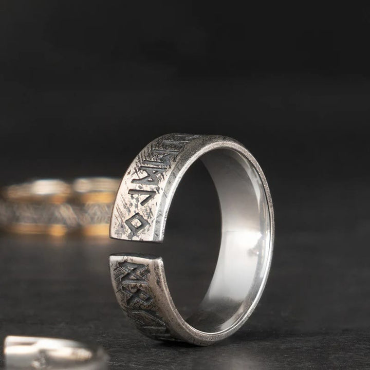 WorldNorse 925 Sterling Silver Viking Rune Words Ring