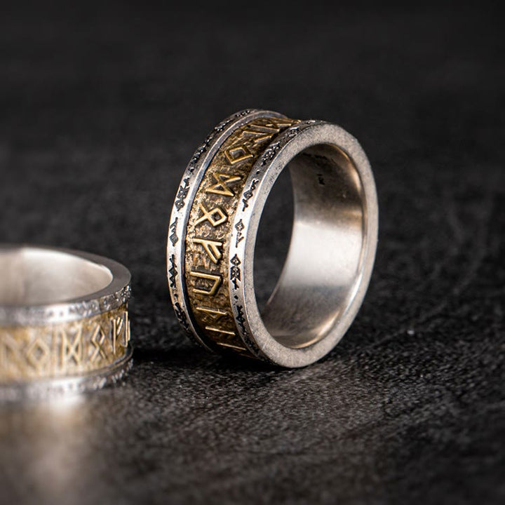 WorldNorse Handcrafted 925 Silver Handcrafted Rune Ring - US 13 - NO THANKS - image 0