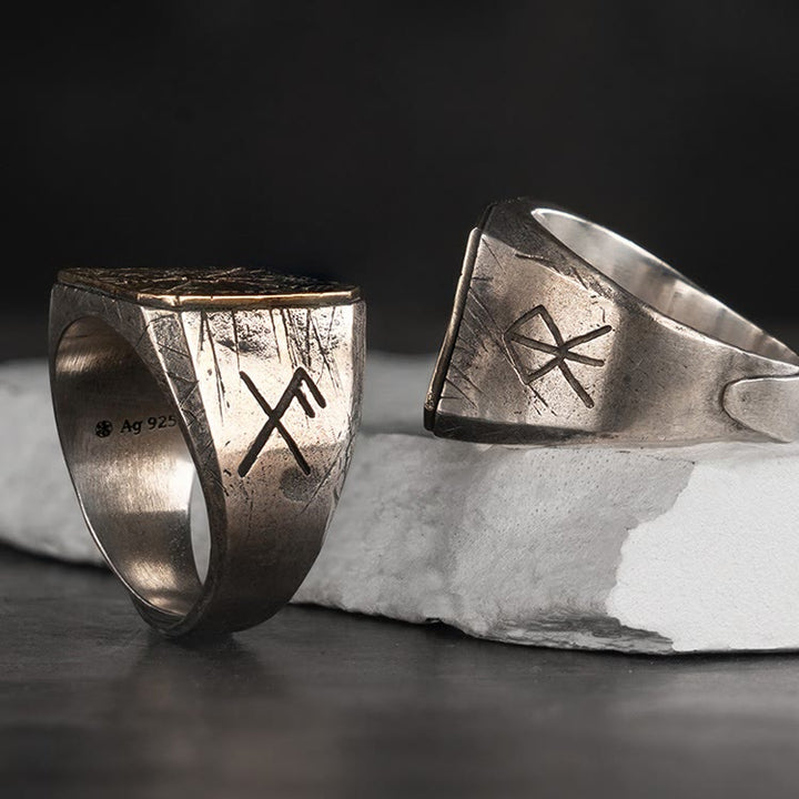 WorldNorse Handcrafted 925 Silver Vegvisir Viking Signet Ring - image 3