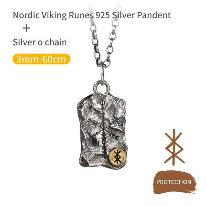 WorldNorse Handcrafted 925 Silver Rune With Vegvisir Necklace - Protection - Chain - image 8