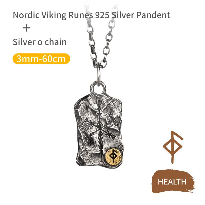 WorldNorse 925 Sterling Silver Rune With Vegvisir Necklace - Health - Chain - image 11