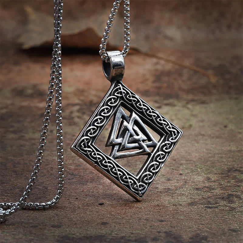 WorldNorse Odin Valknut Infinity Knot Necklace - Necklace - image 0