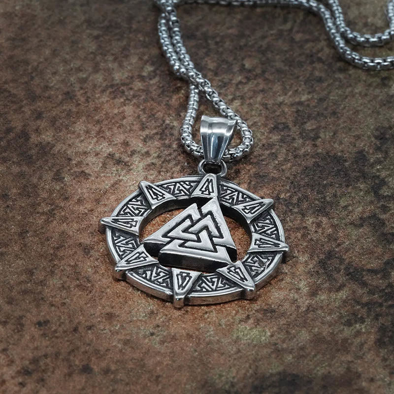 WorldNorse Viking Age Valknut Futhark Circle Necklace - image 1