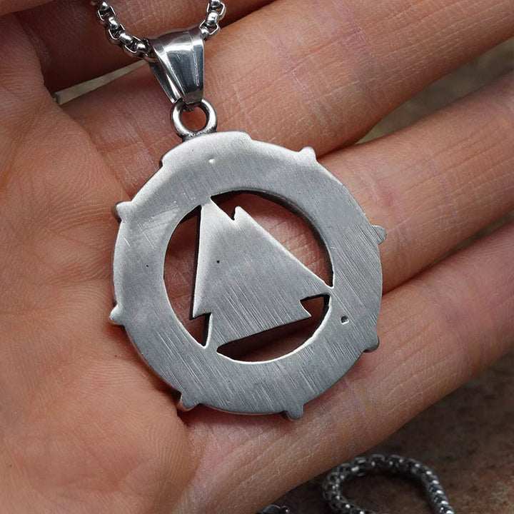WorldNorse Viking Age Valknut Futhark Circle Necklace - image 5