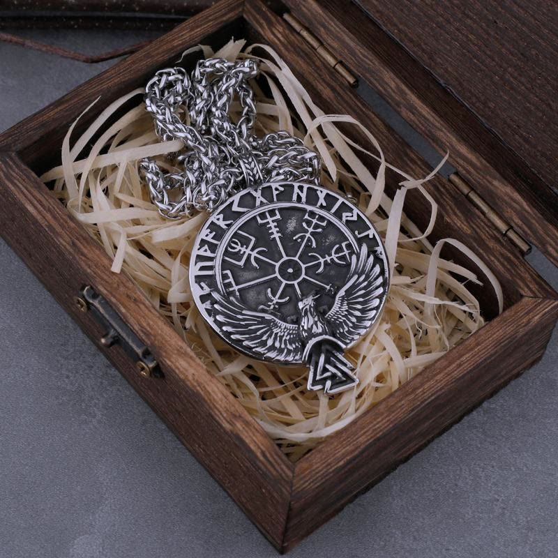 WorldNorse Norse Raven & Vegvisir Viking Symbol Necklace - Necklace - image 0