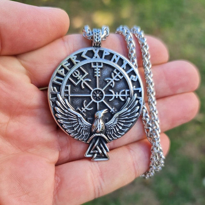 WorldNorse Norse Raven & Vegvisir Viking Symbol Necklace - image 4