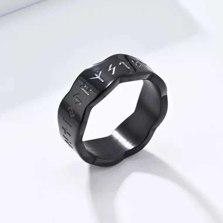 WorldNorse Viking Rune Wave Shape Design Ring