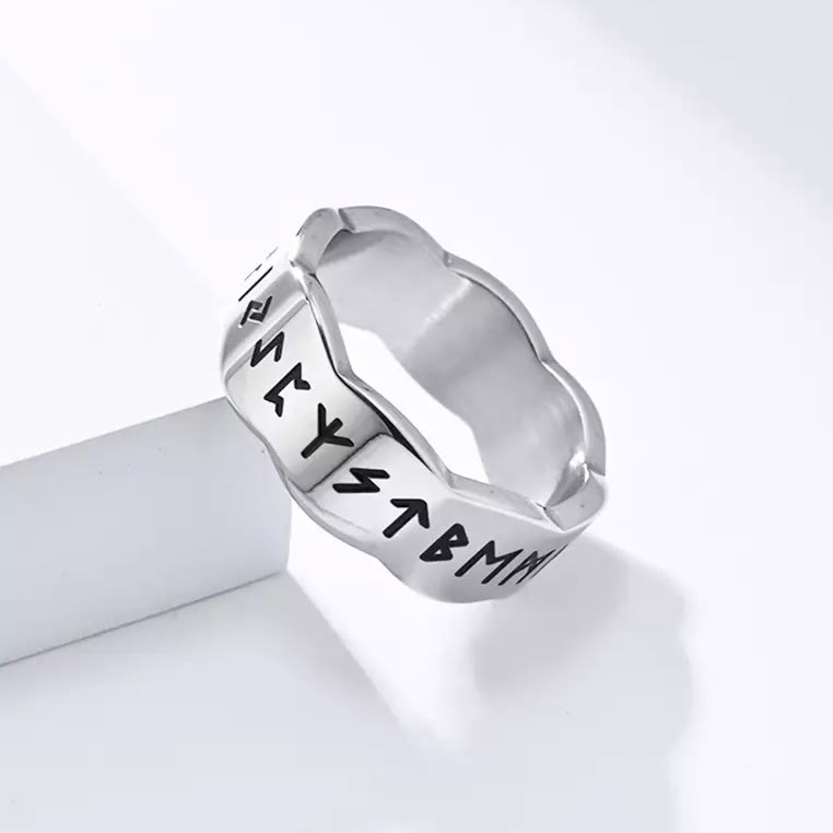 WorldNorse Viking Rune Wave Shape Design Ring