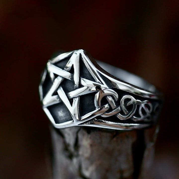 WorldNorse Celtic Knot Pagan Pentagram Star Ring