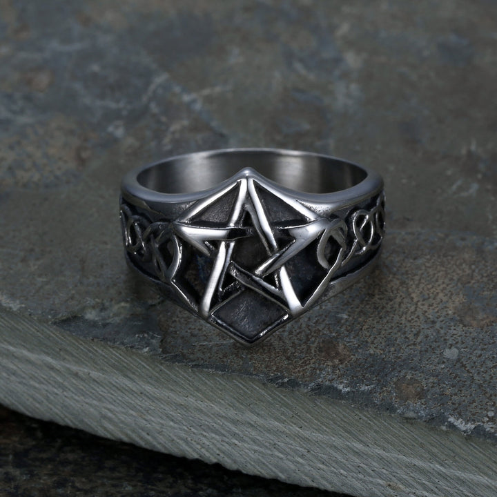 WorldNorse Celtic Knot Pagan Pentagram Star Ring