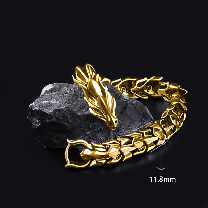 WorldNorse Protection Force Dragon Bracelet - Gold Dragon - 11.8mm - 23cm - image 21