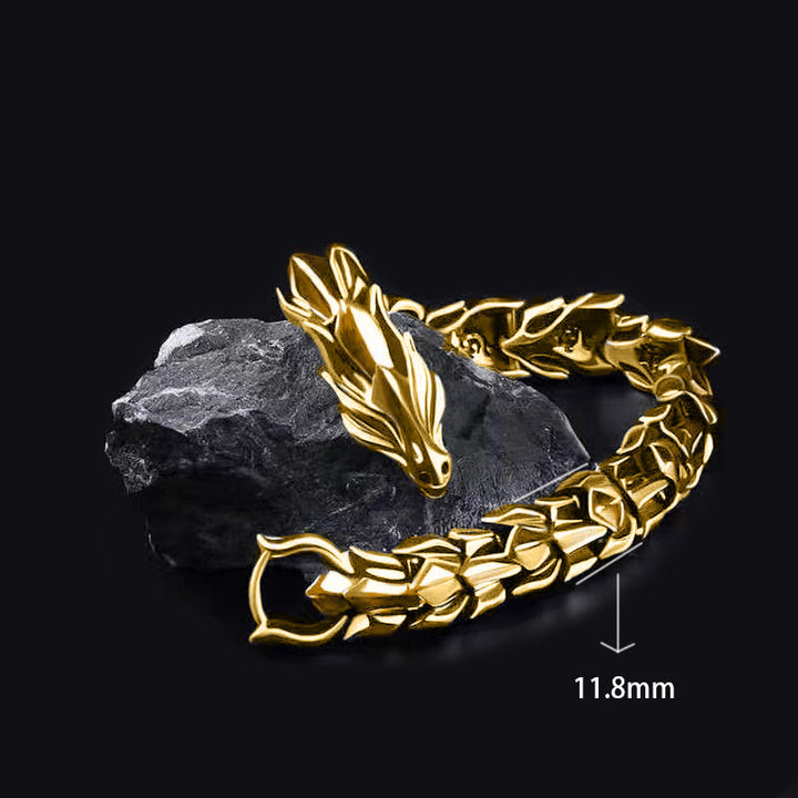 WorldNorse Protection Force Dragon Bracelet - Gold Dragon - 11.8mm - 23cm - image 21