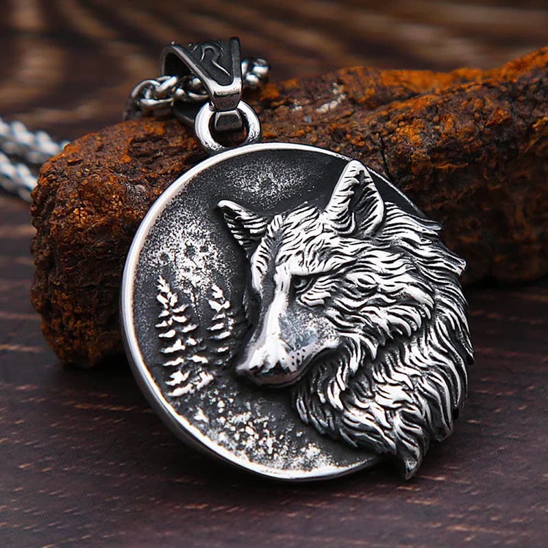 WorldNorse Men's Viking Wolf Necklace