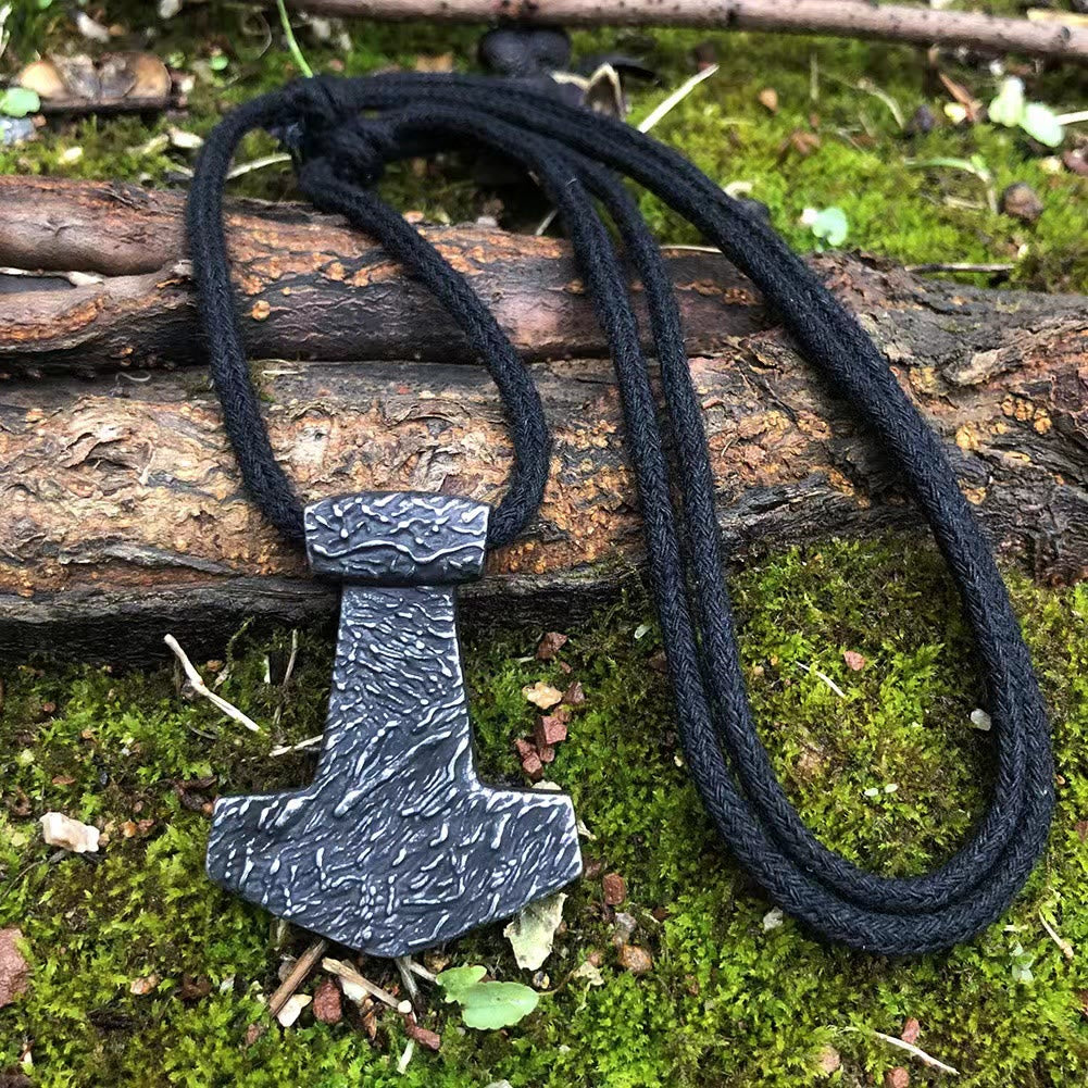 WorldNorse Hand Forged Thors Hammer Necklace - Necklace - image 0
