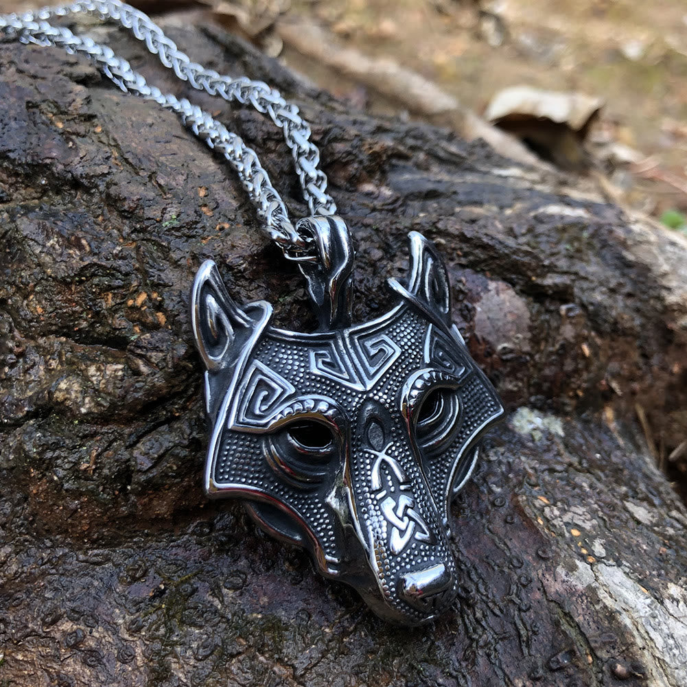WorldNorse Wolf Head Norse Amulet Necklace - Necklace - image 0