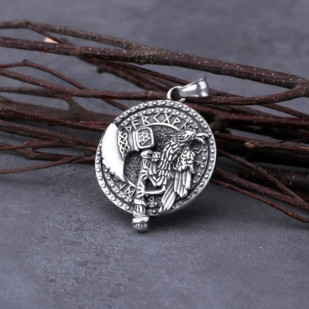 WorldNorse Raven And Axe With Runes Necklace - image 8
