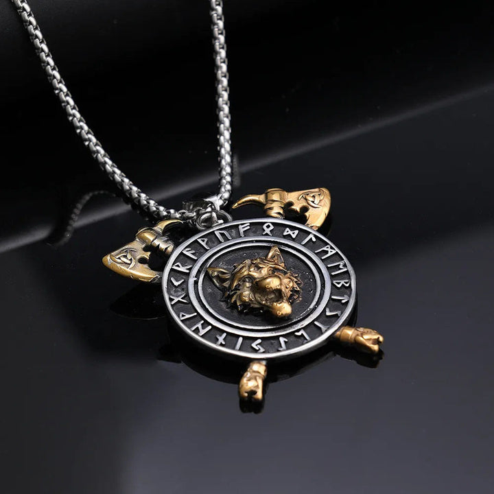 WorldNorse Triple Horn of Odin Axe Necklace - image 1