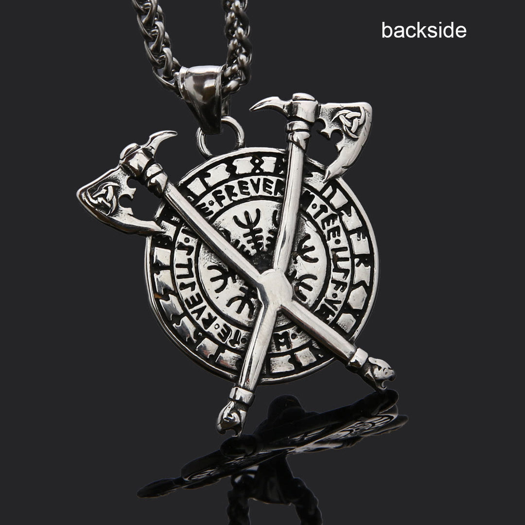 WorldNorse Triple Horn of Odin Axe Necklace - image 5