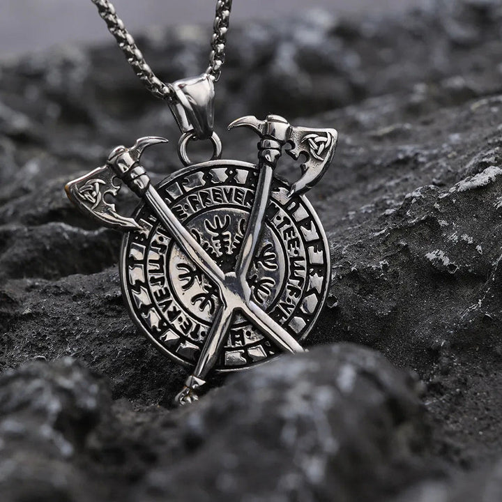 WorldNorse Triple Horn of Odin Axe Necklace - image 6